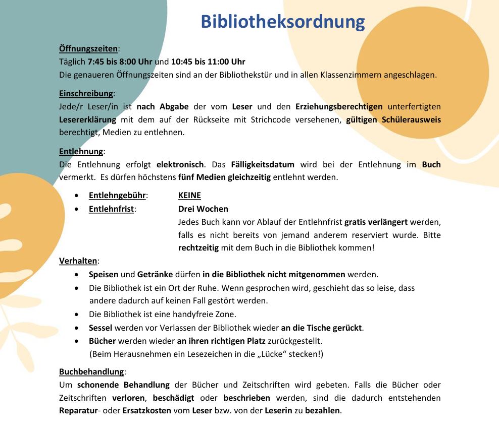 BRG! Bibliotheksordnung
