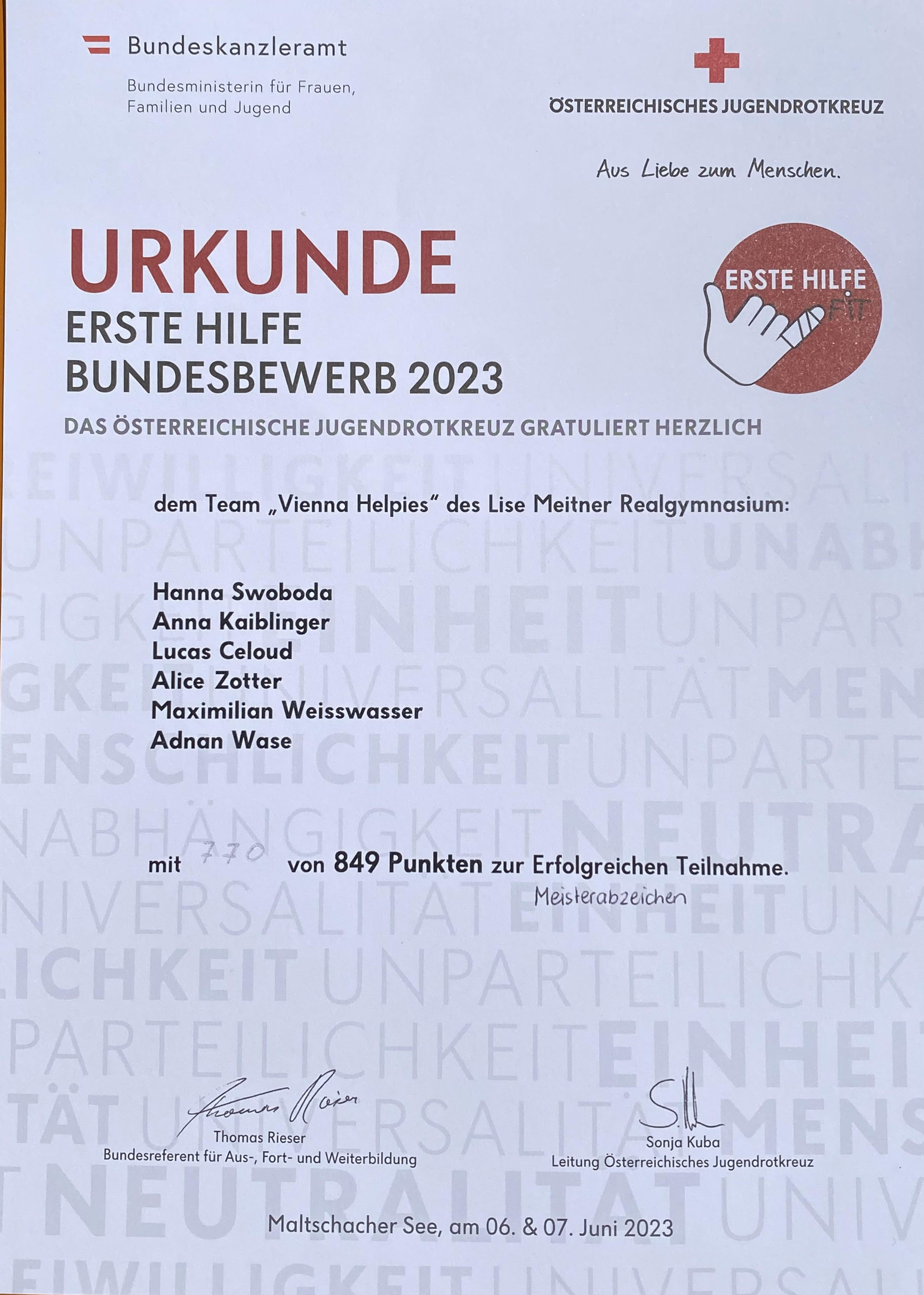 Urkunde 1